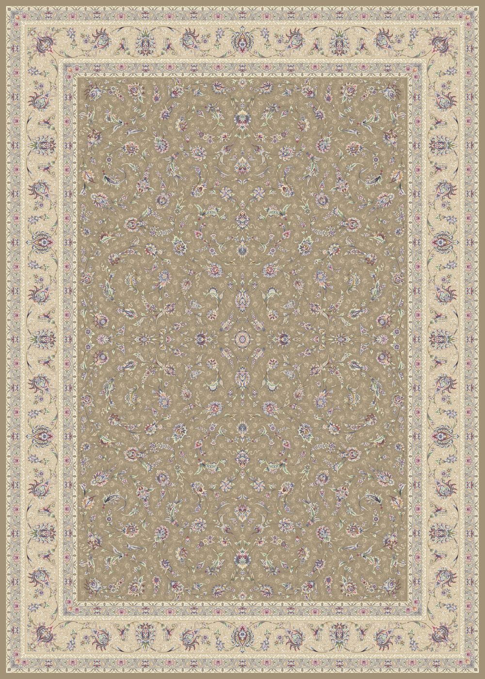 طرح 814004 رنگ گردویی حاشیه کرم