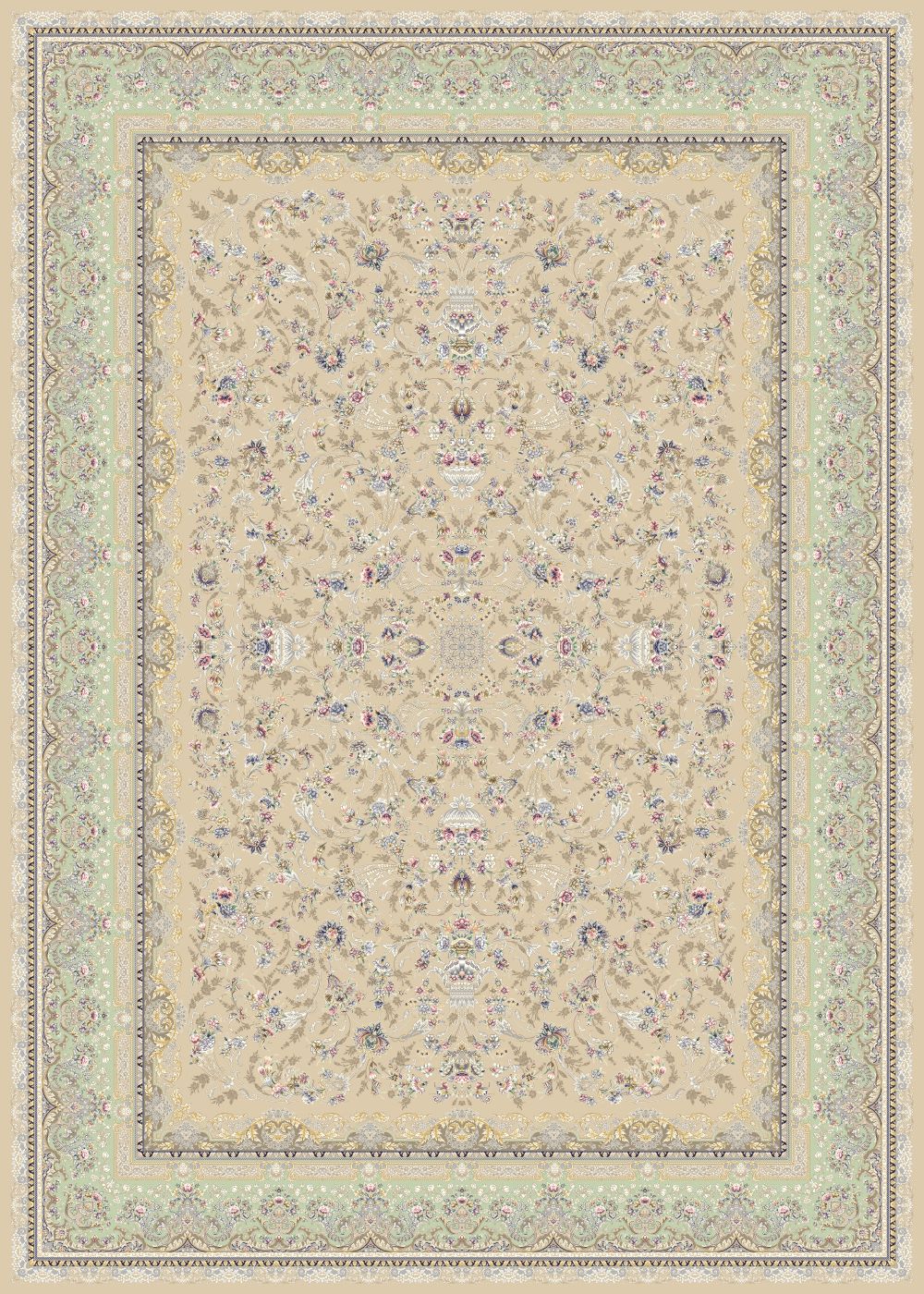 طرح 814008 رنگ کرم حاشیه سبز