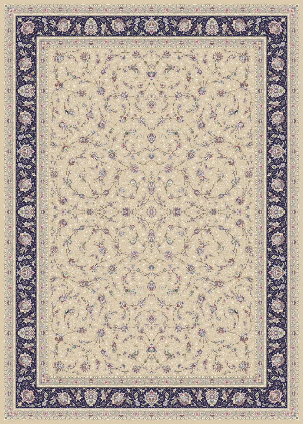 طرح 814004 رنگ کرم حاشیه کاربنی