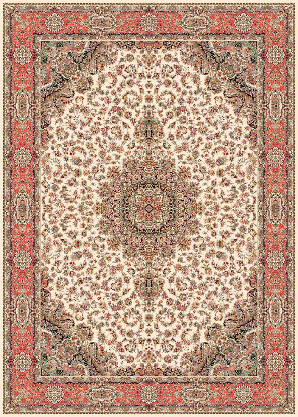 طرح 815082 رنگ کرم حاشیه گلبهی