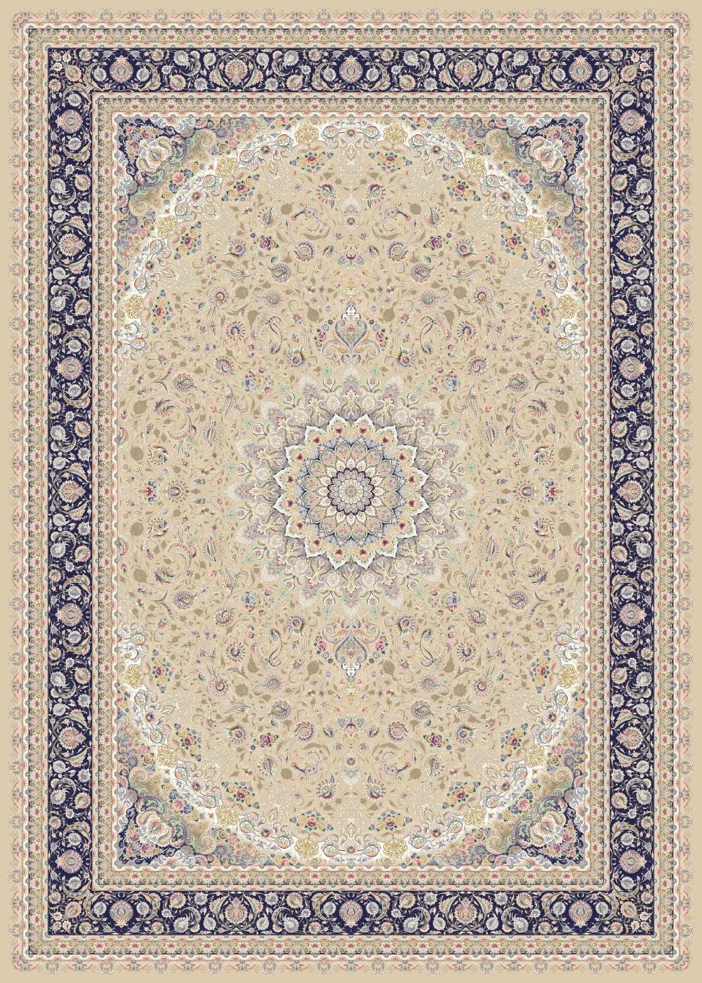 طرح 814007 رنگ کرم حاشیه کاربنی