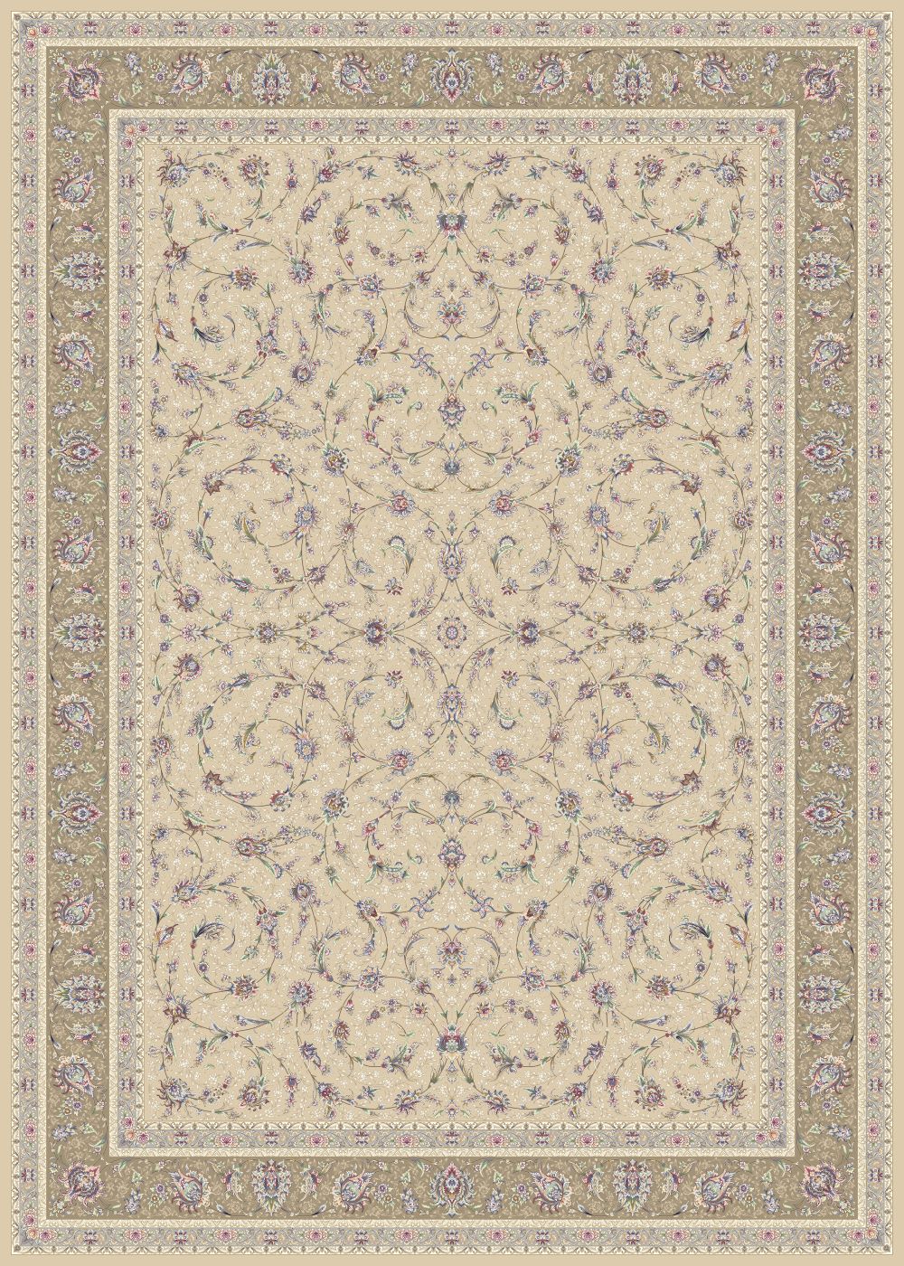 طرح 814004 رنگ کرم حاشیه گردویی